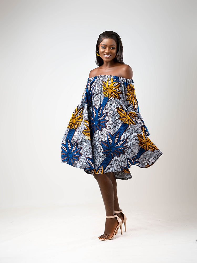 slim fit dress slacks Smocked Off the Shoulder Dress main image 1