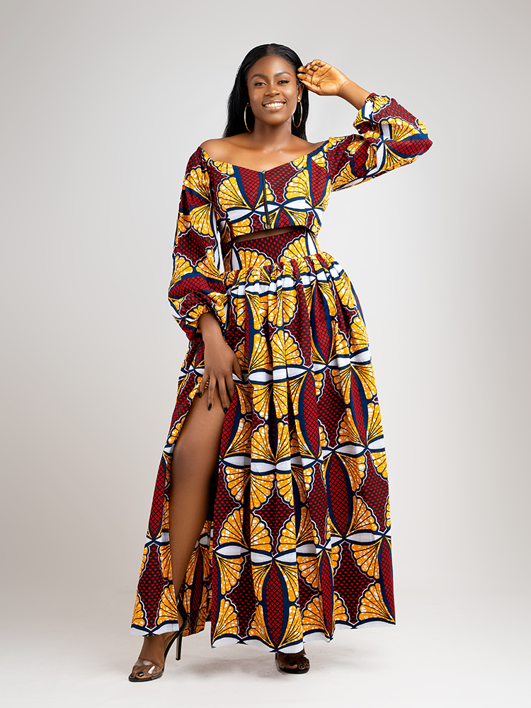 African Print Bella maxi set, african print maxi dress, african print