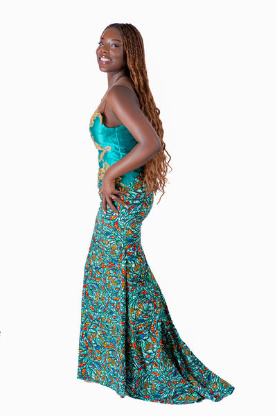 TWO TONED BONATEKI EVENING DRESS