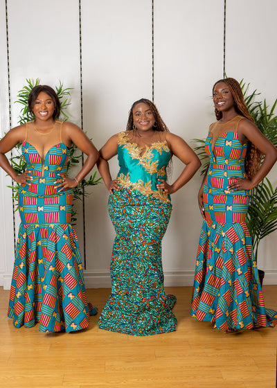 AFRICAN PRINT ASANTE KINTE DRESS